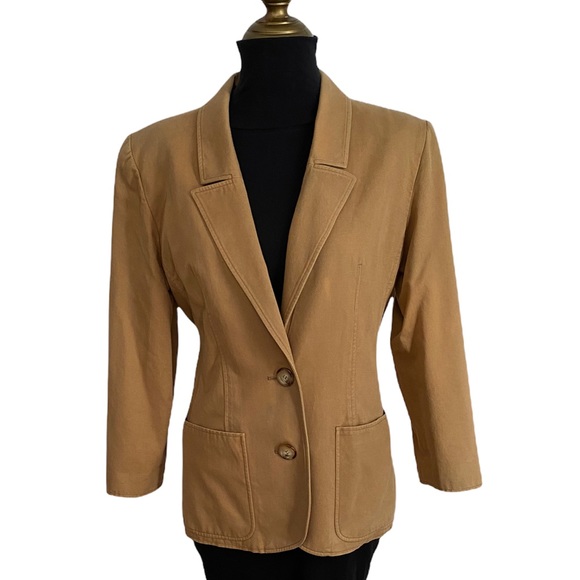 VINTAGE VALENTINO BLAZER IN TAN - Picture 1 of 9
